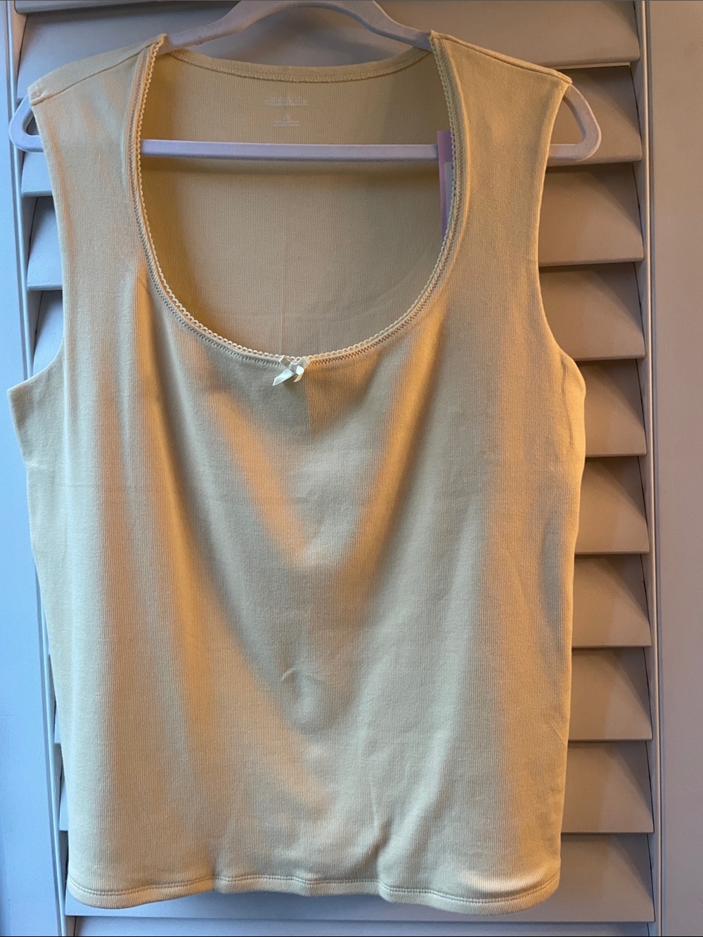 wild fable Plus-Size Light Yellow Scoop Neck Tank with Front Bow
